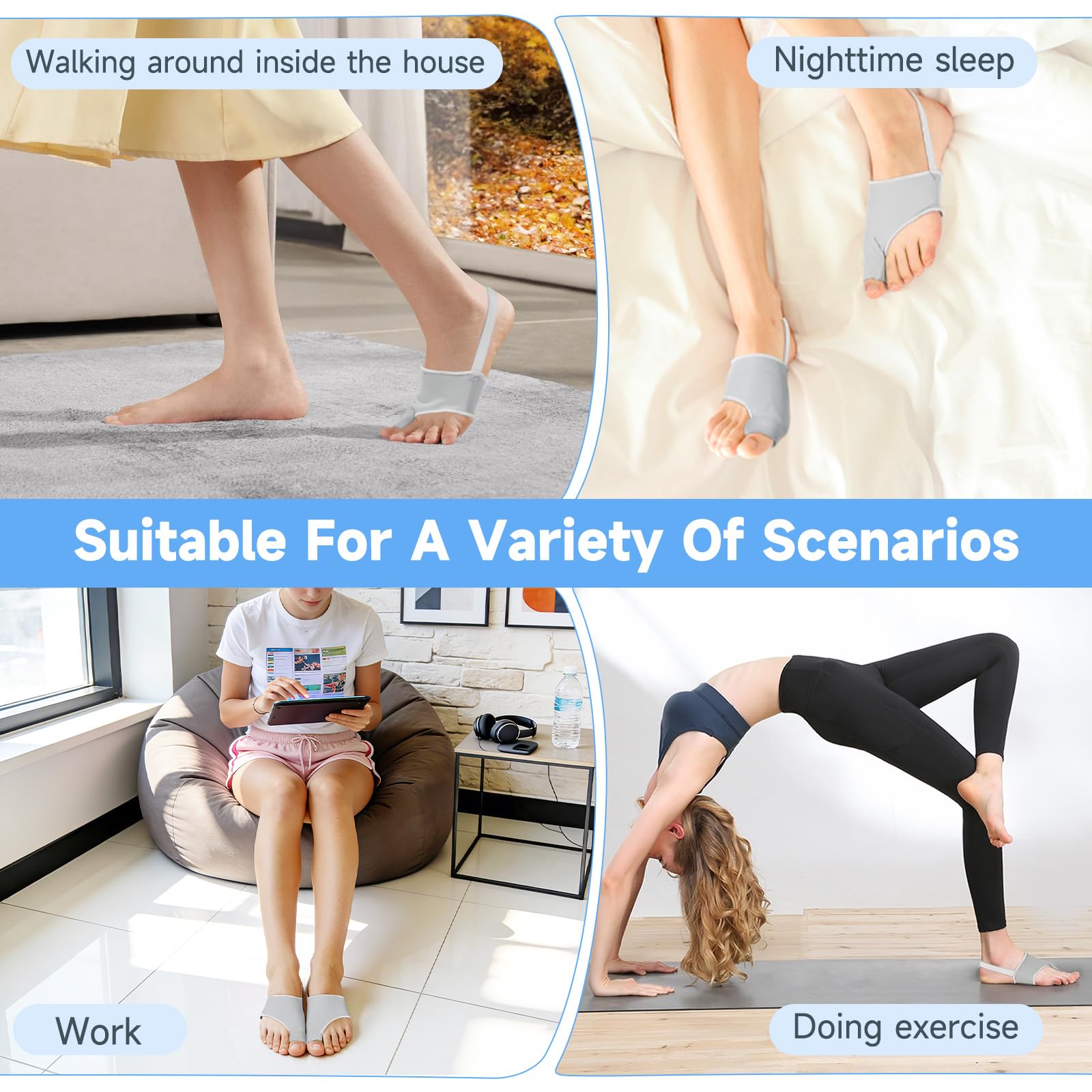 Posturace day-night wear supports continuous bunion care throughout the day