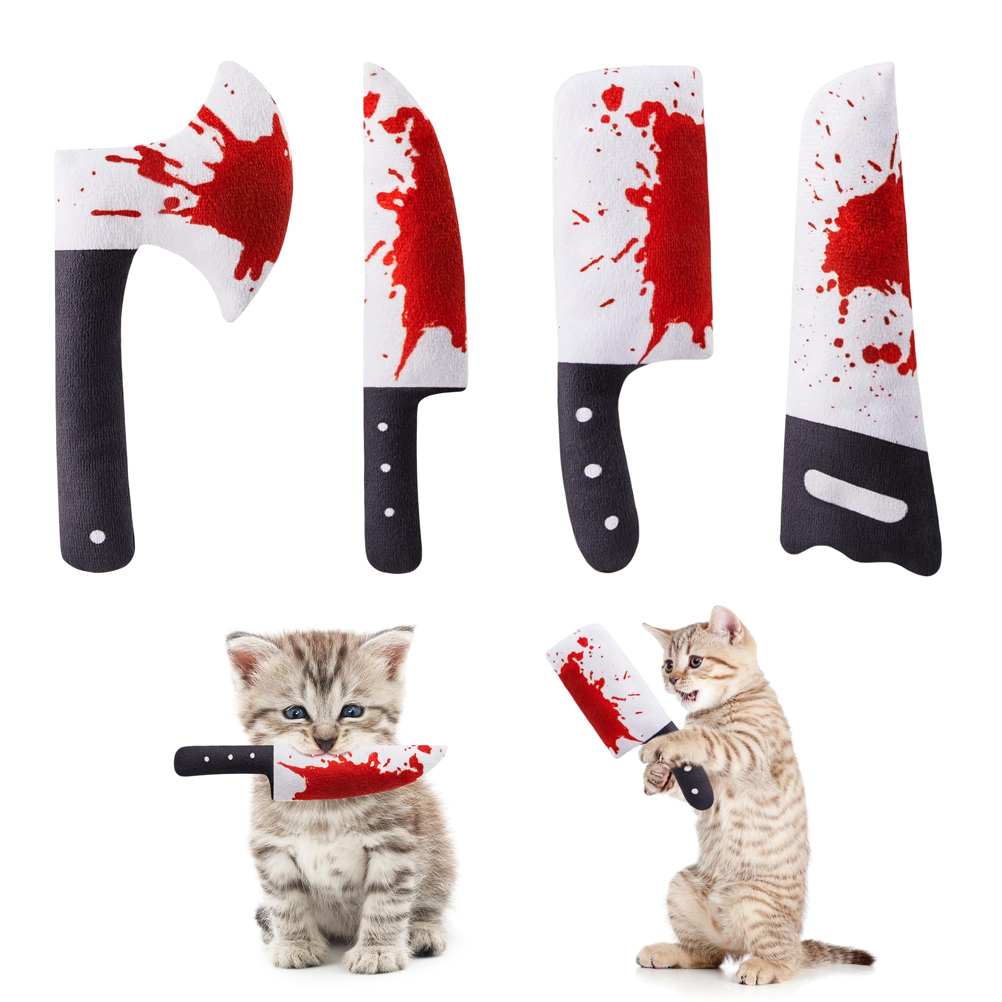 Potaroma knife-shaped cat toy with Halloween style sparks playful hunting and indoor fun.