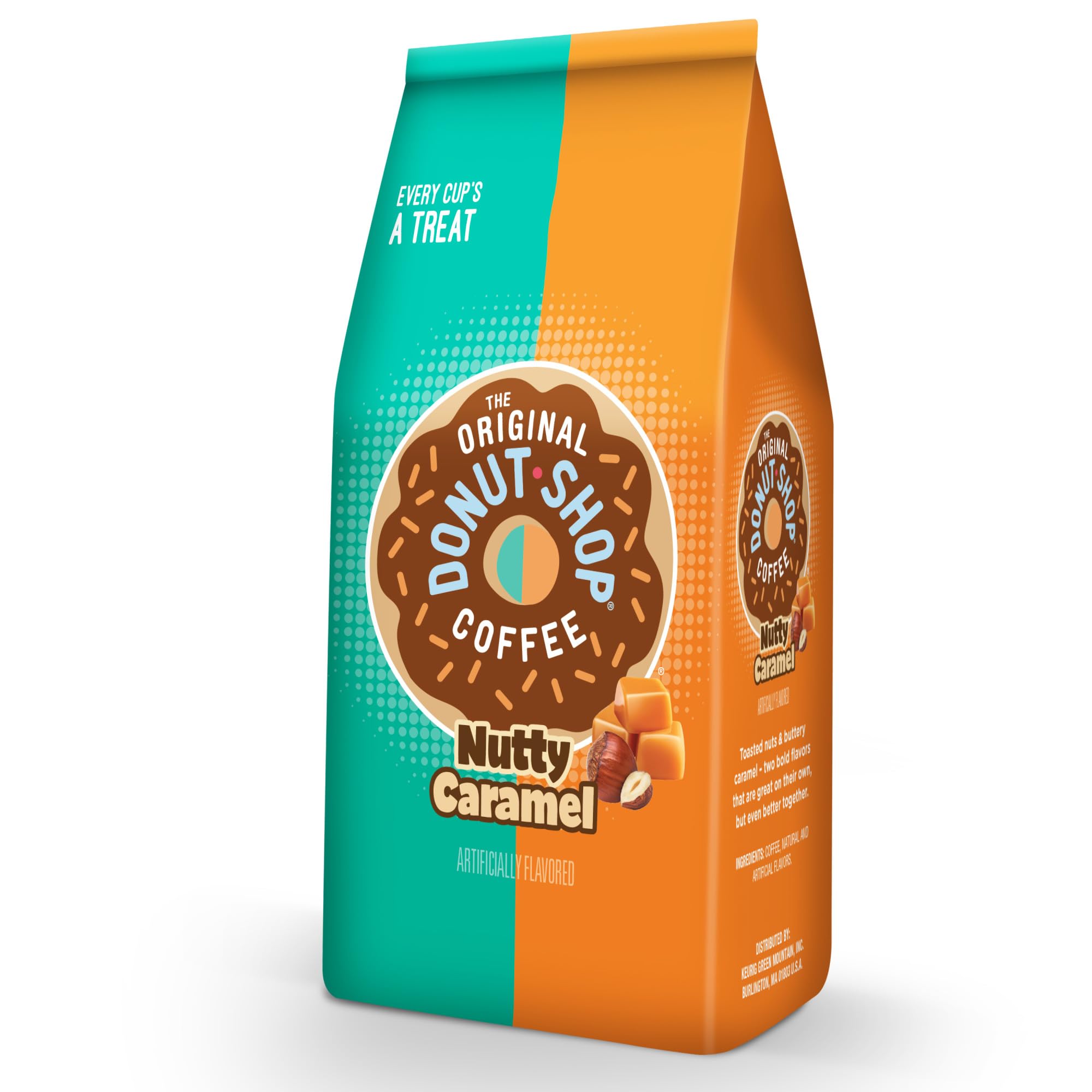 Pour-over setup featuring Nutty Caramel ground coffee hints at nuanced flavors.