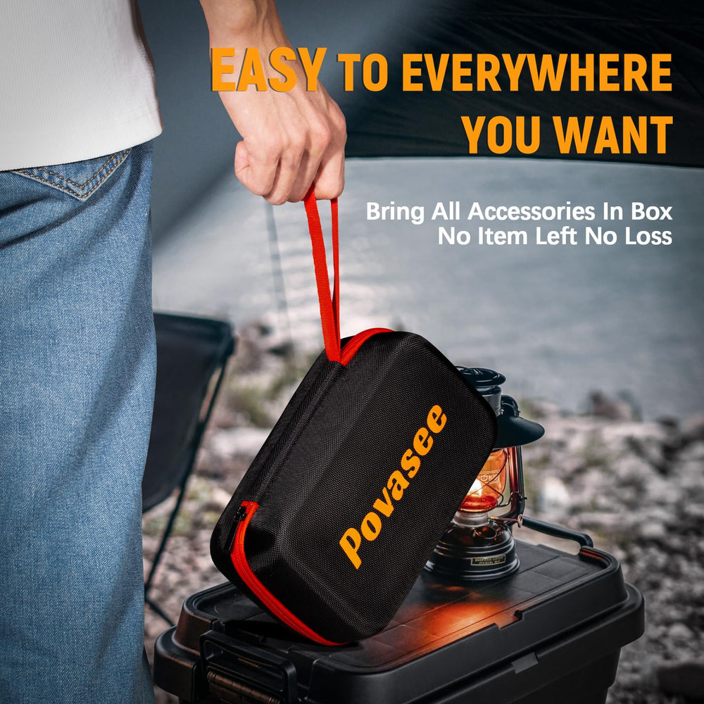 Povasee 5000A compact storage case organizes cables and nozzles