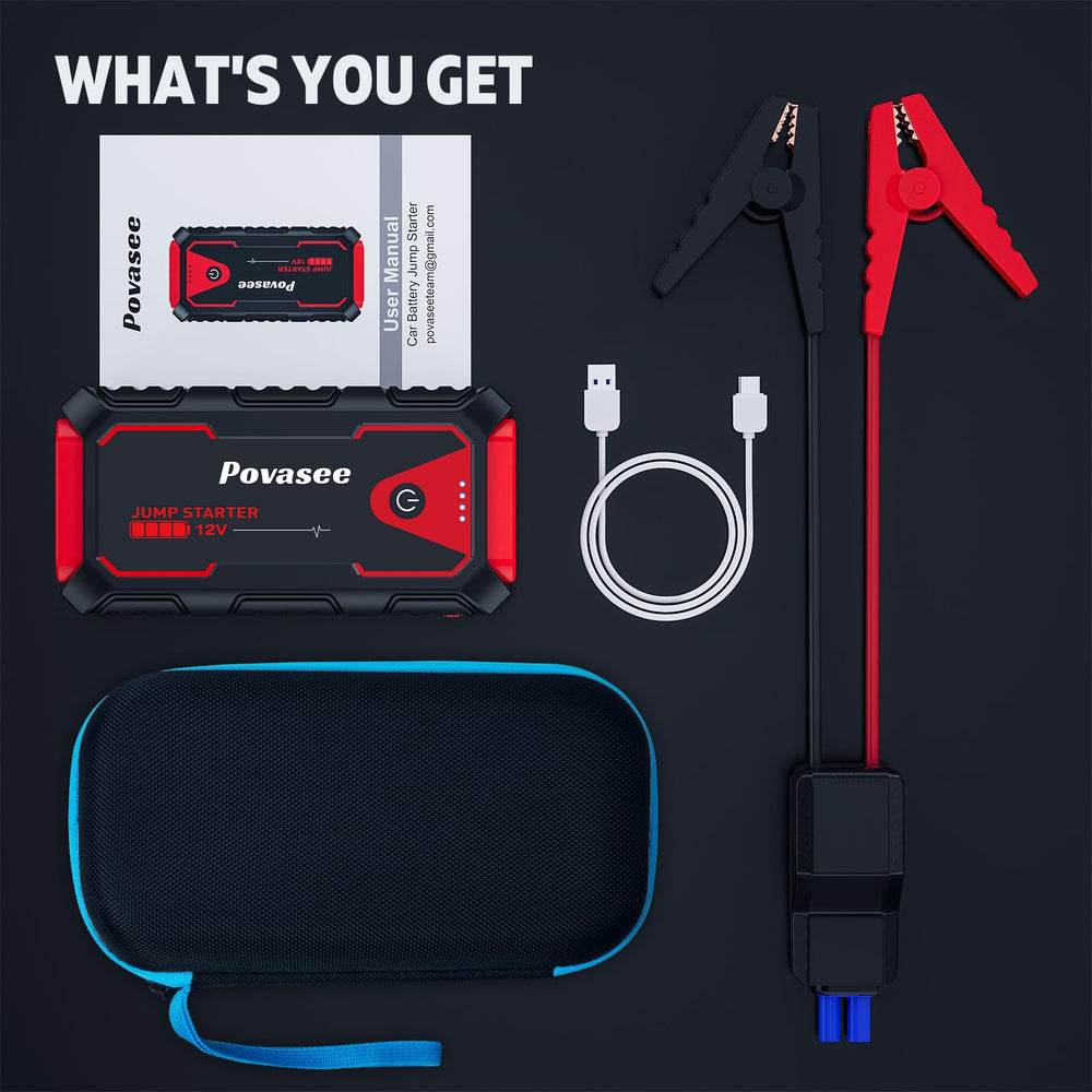 Povasee Jump Starter 5000A safety systems protect against common faults