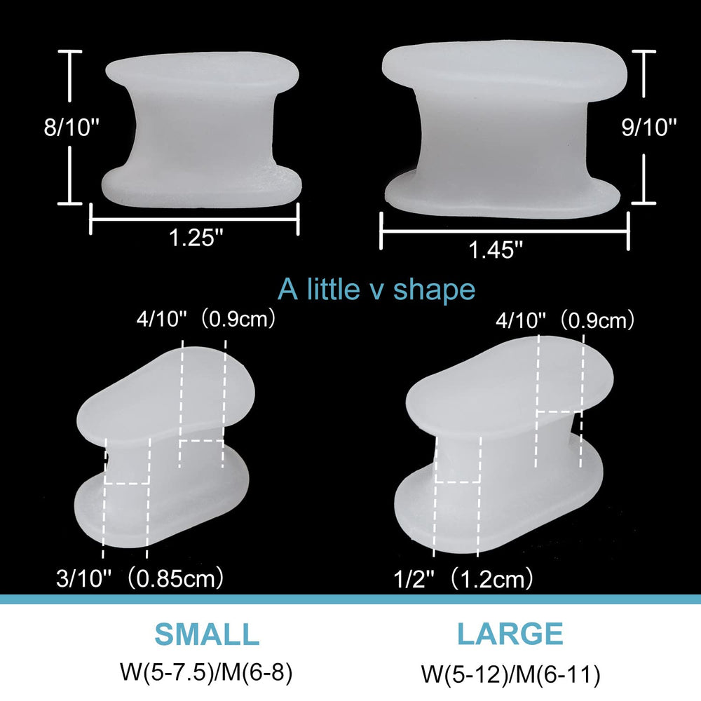 Povihome flanged silicone toe separators close-up showing stay-in-place design