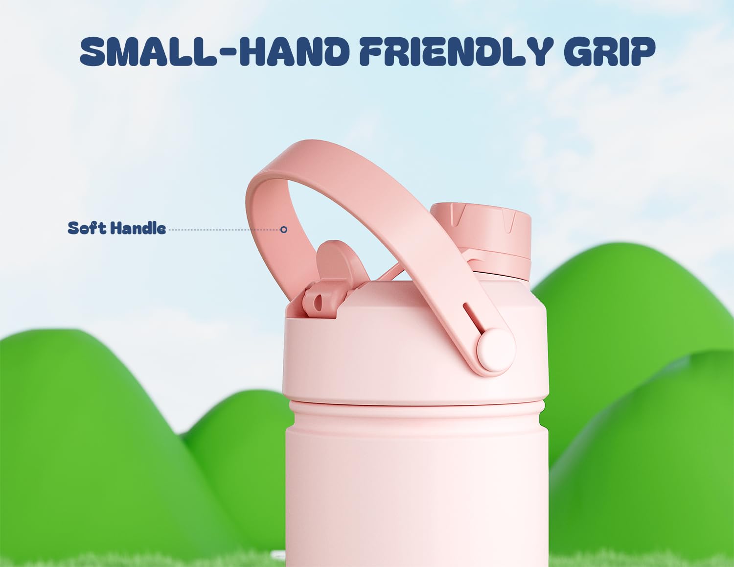 POWCAN Cotton Candy bottle fits cup holders and side pockets for on-the-go use.