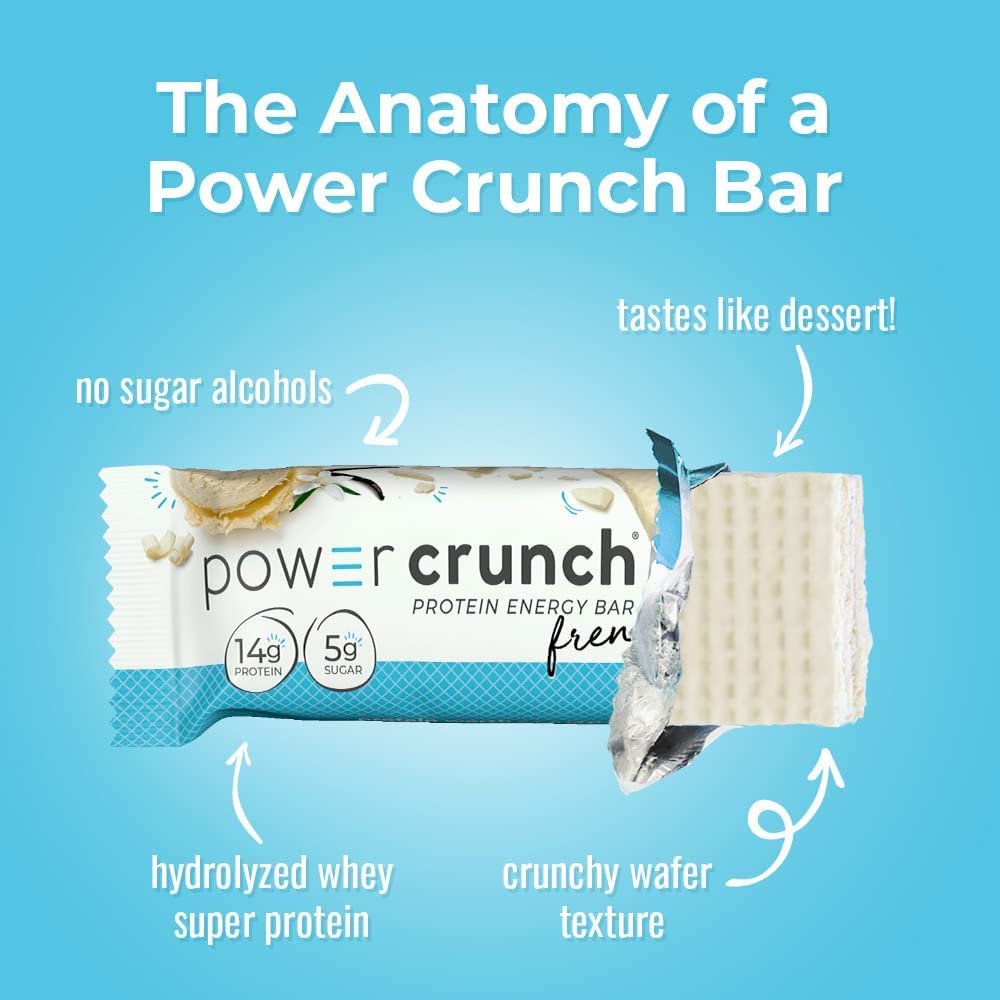 Power Crunch bar wrapped product image ready to stash in a bag.