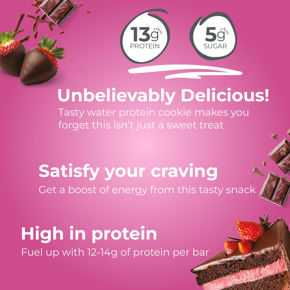 Power Crunch Chocolate Strawberry bars in 12-count package for convenient snacking.