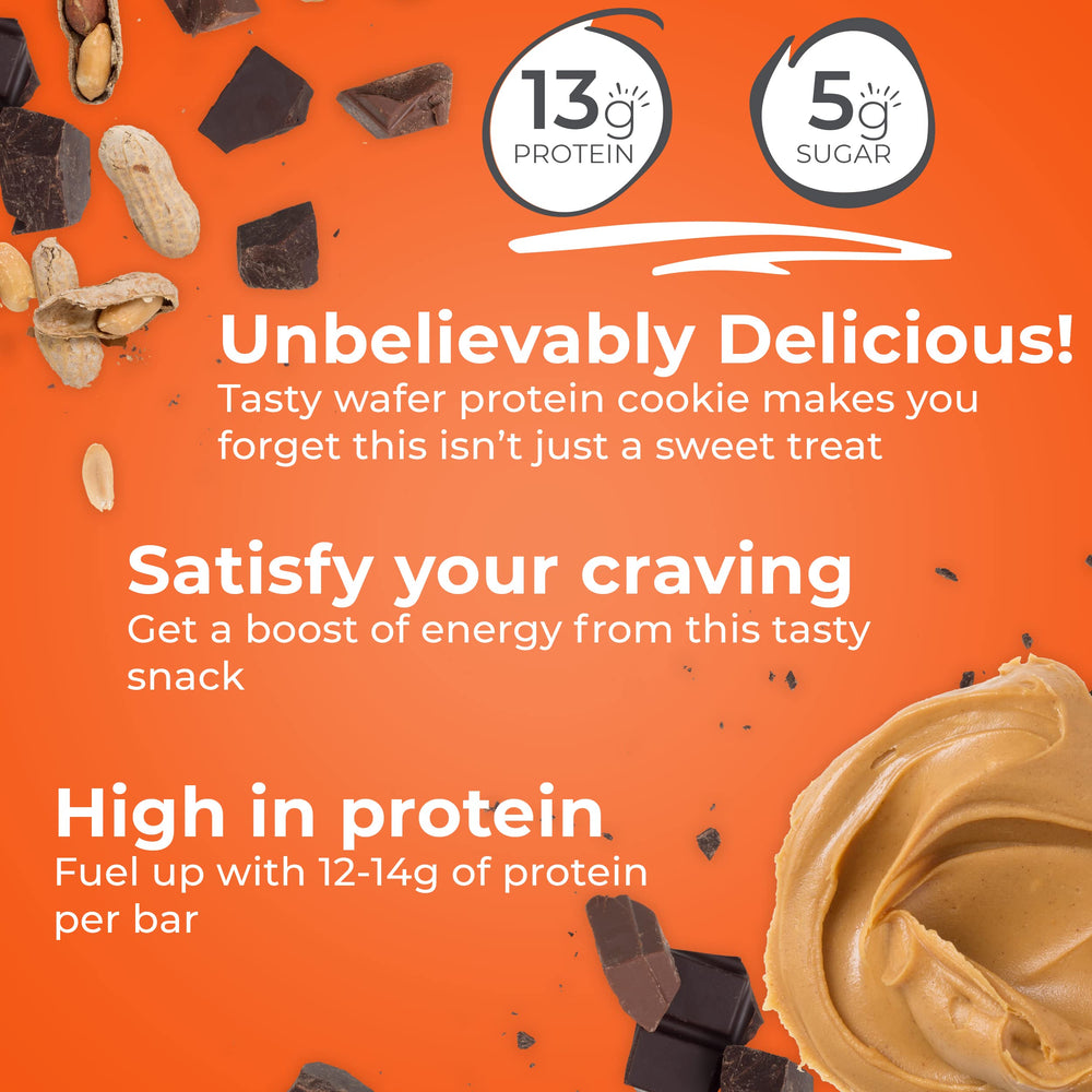 Close-up of crispy wafer layers in a Power Crunch bar