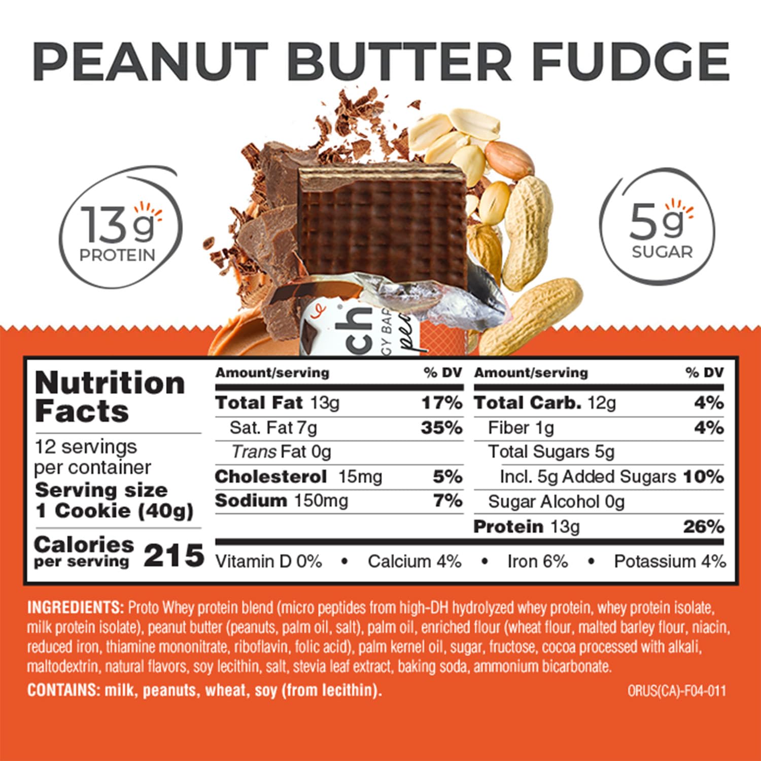 12-pack Power Crunch Peanut Butter Fudge bars in retail packaging