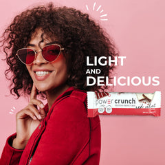 Power Crunch Red Velvet bar notes 8g sugar per bar
