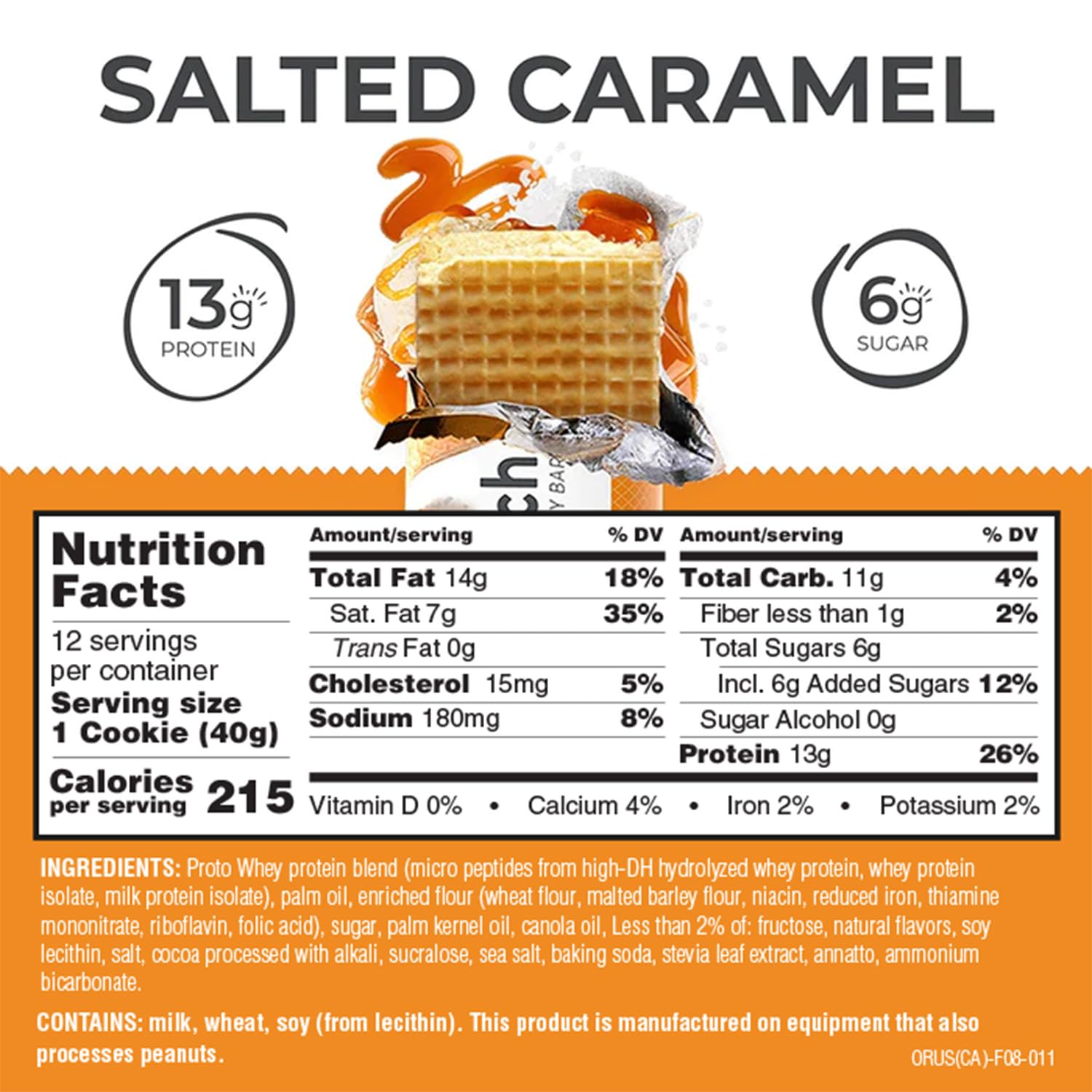 Power Crunch Salted Caramel wafer bars on a table for convenient snacking.