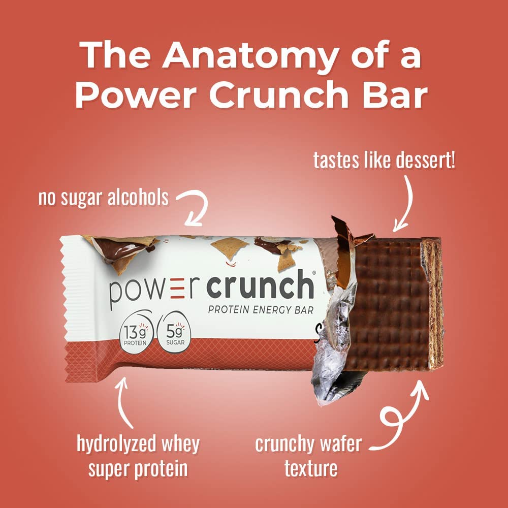 Power Crunch S'Mores bar breakfast idea pairs well with coffee.