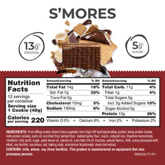 Power Crunch S'Mores bars pack shows twelve units for school or work breaks.