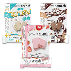 Power Crunch Strawberry Creme bar with crispy wafer, convenient high-protein snack.