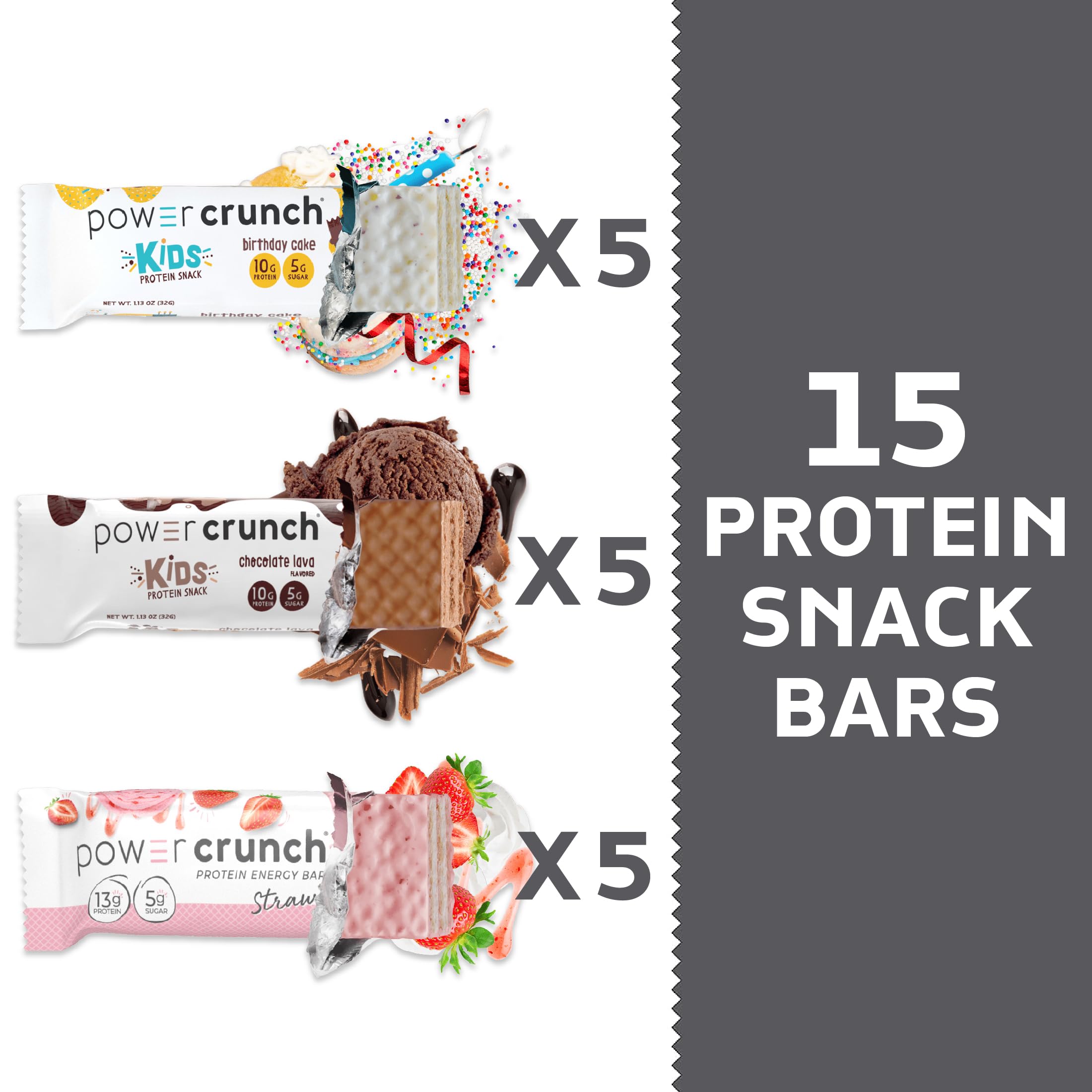 Power Crunch wafer close-up highlighting crisp layers and chewy center.