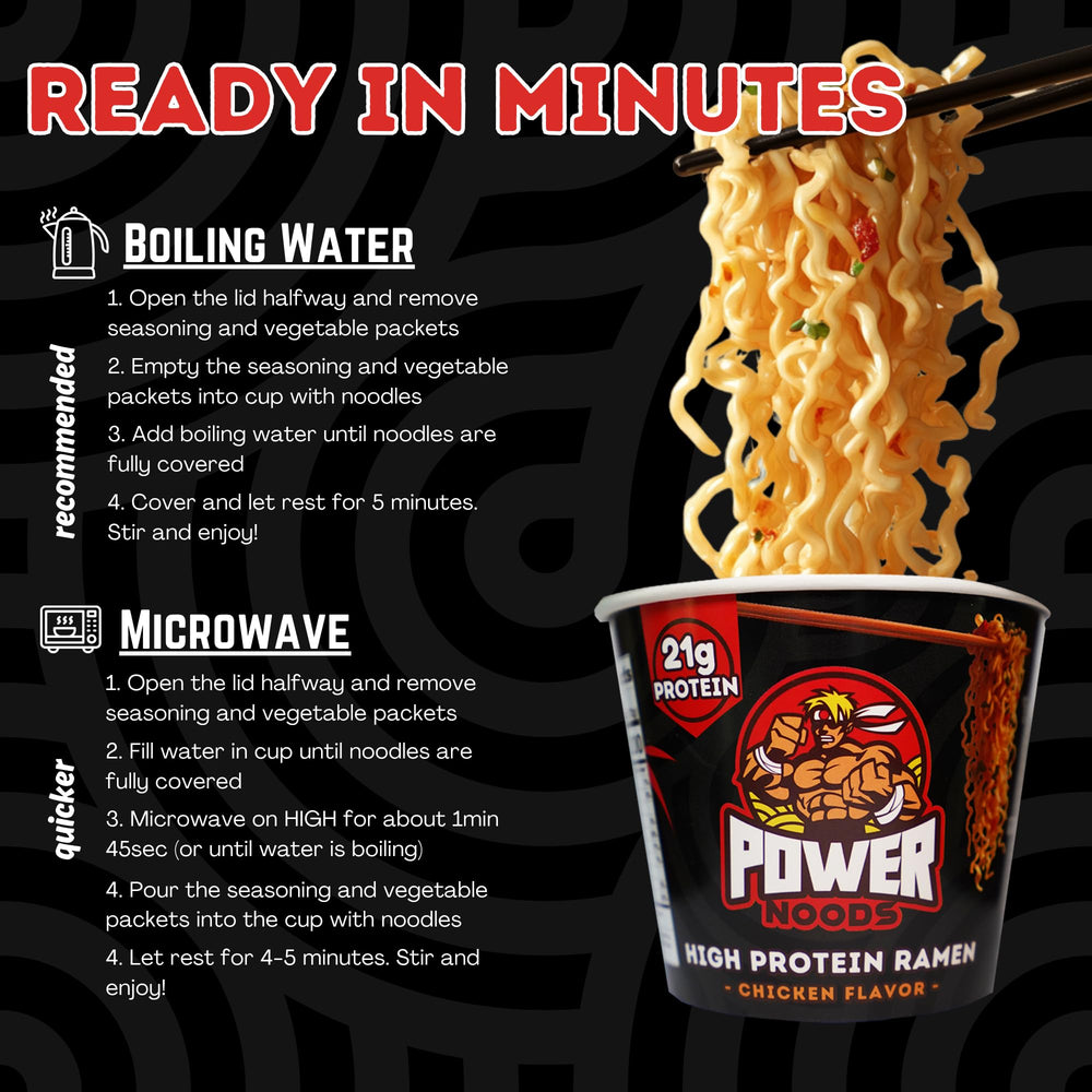 Ready-to-eat ramen cup prepared with hot water.