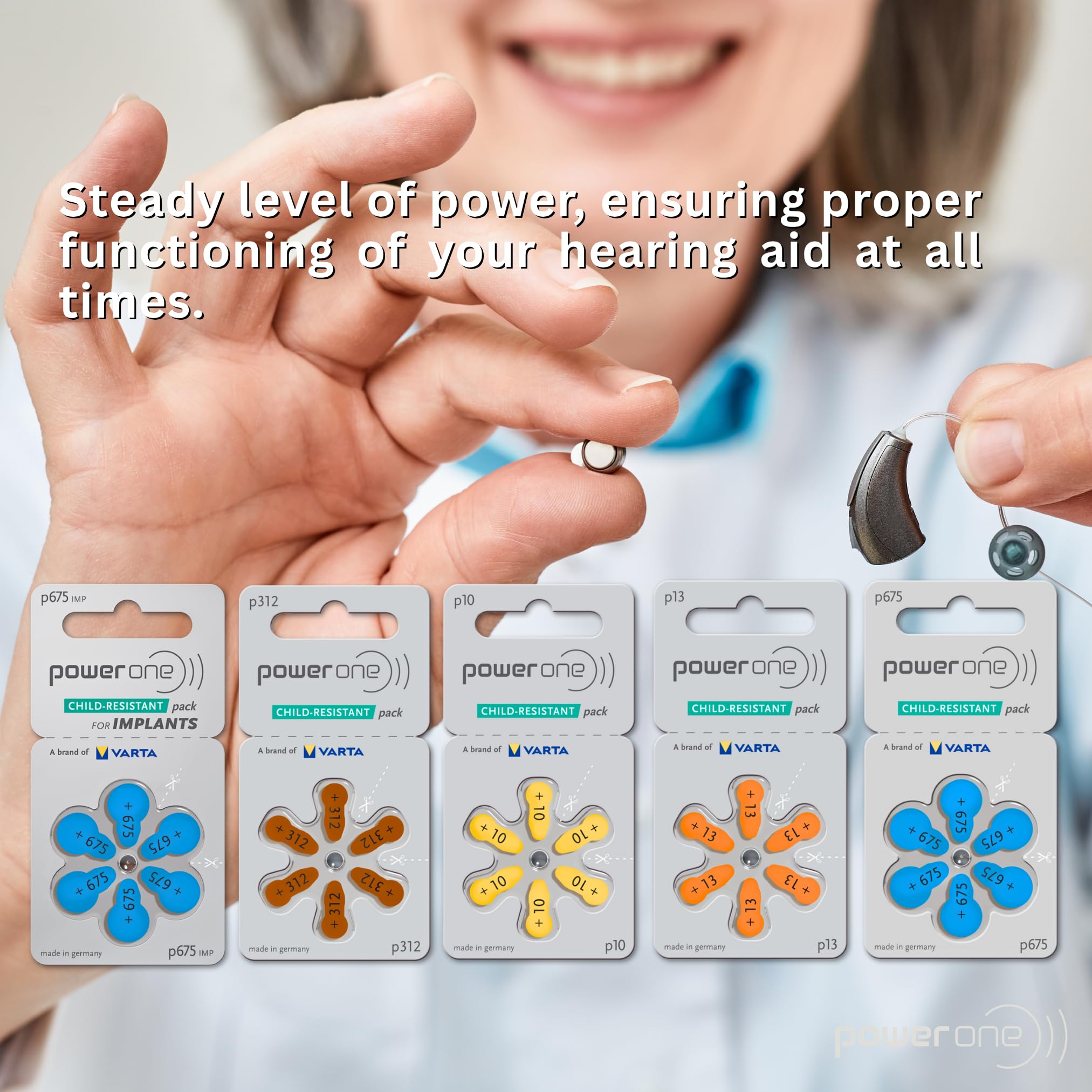 Packaging and labeling for Power One 675P, highlighting authentic German quality.