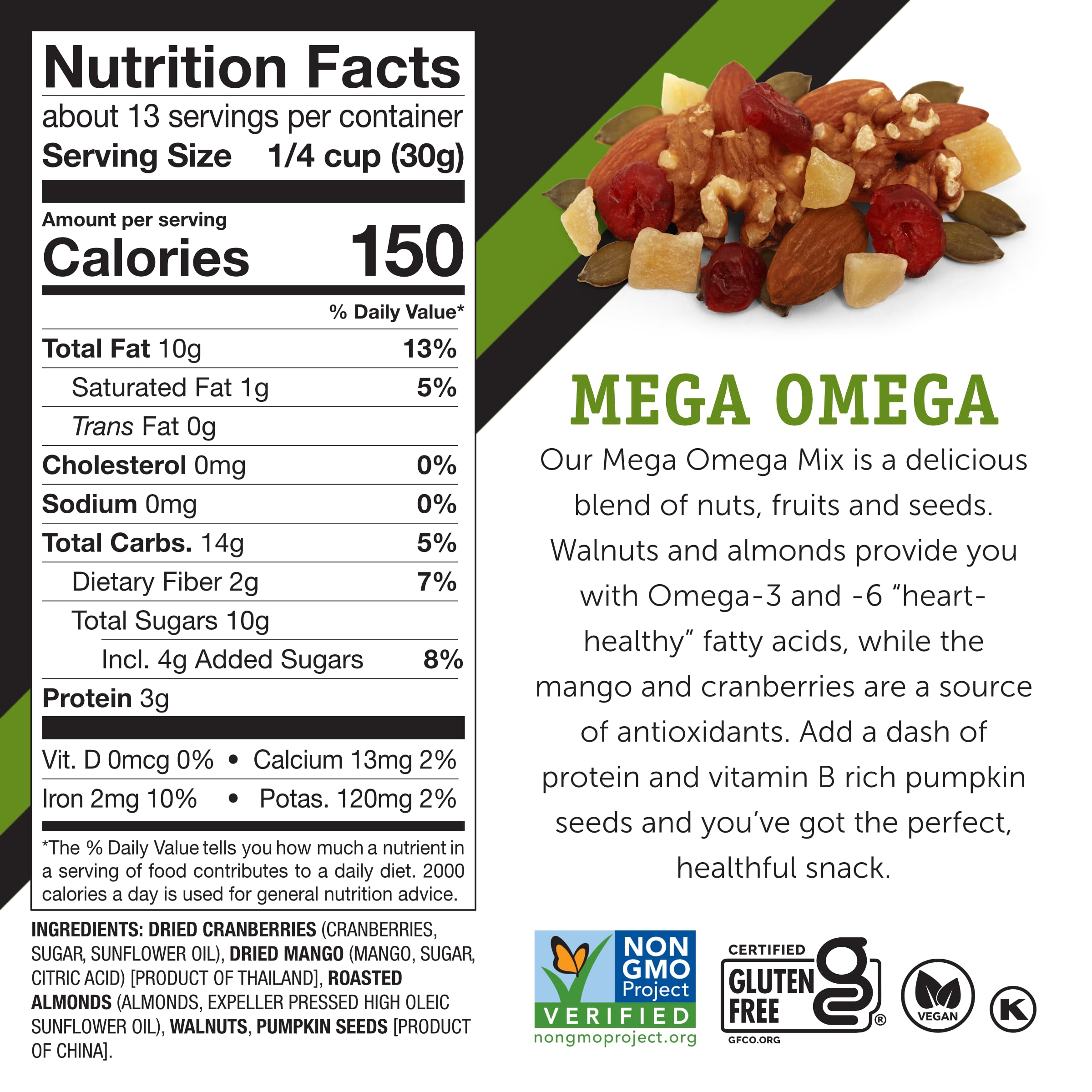 Power Up Mega Omega Trail Mix pumpkin seeds for protein and vitamin-rich crunch