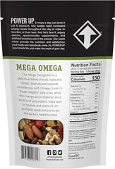 Power Up Mega Omega Trail Mix walnuts and almonds close-up highlighting heart-healthy fats