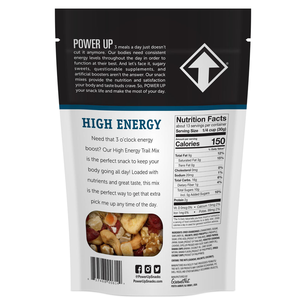 Power Up Premium Trail Mix coconut flakes for tropical aroma and texture