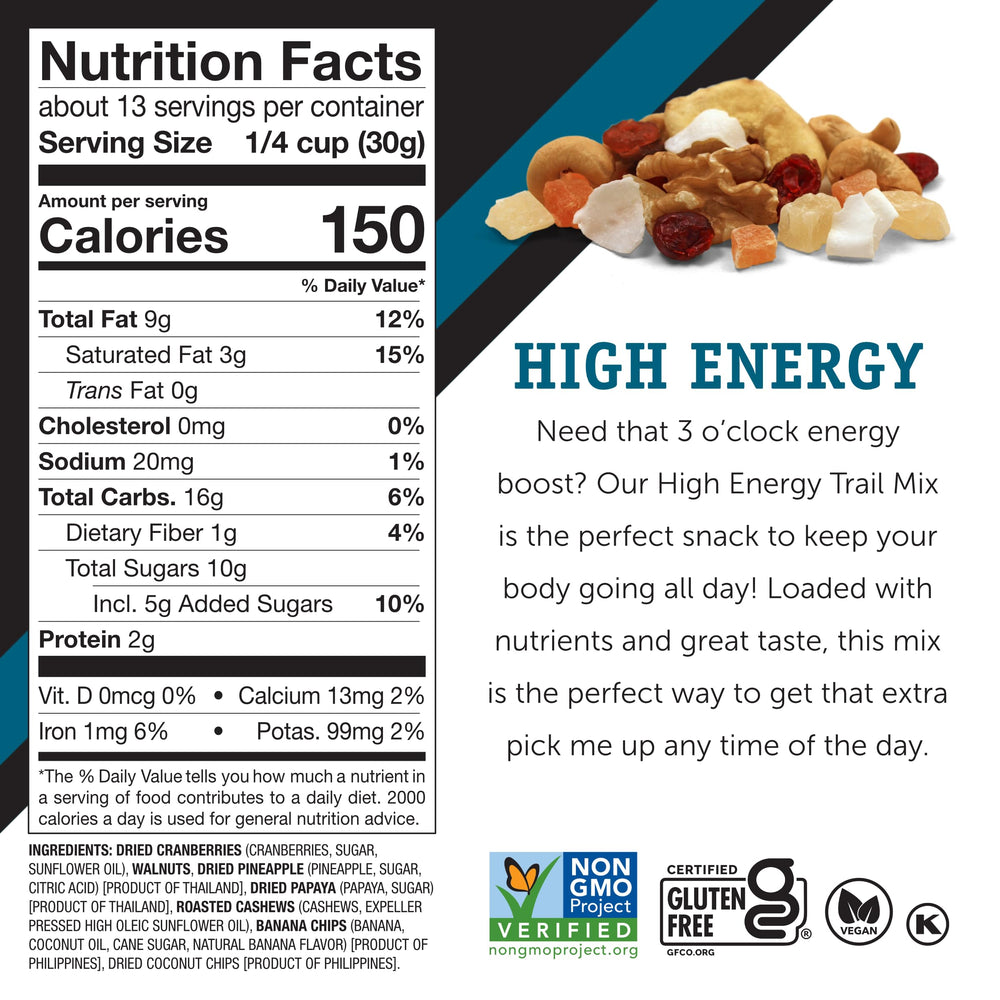 Power Up Premium Trail Mix dried papaya for fruity notes and color