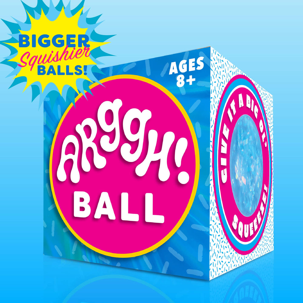Power Your Fun Arggh stress ball blue safe for ages 8 plus adults
