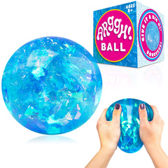 Power Your Fun Arggh glitter stress ball blue close up for stress relief and focus