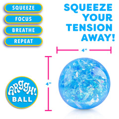 Power Your Fun Arggh glitter stress ball blue desk use on workspace