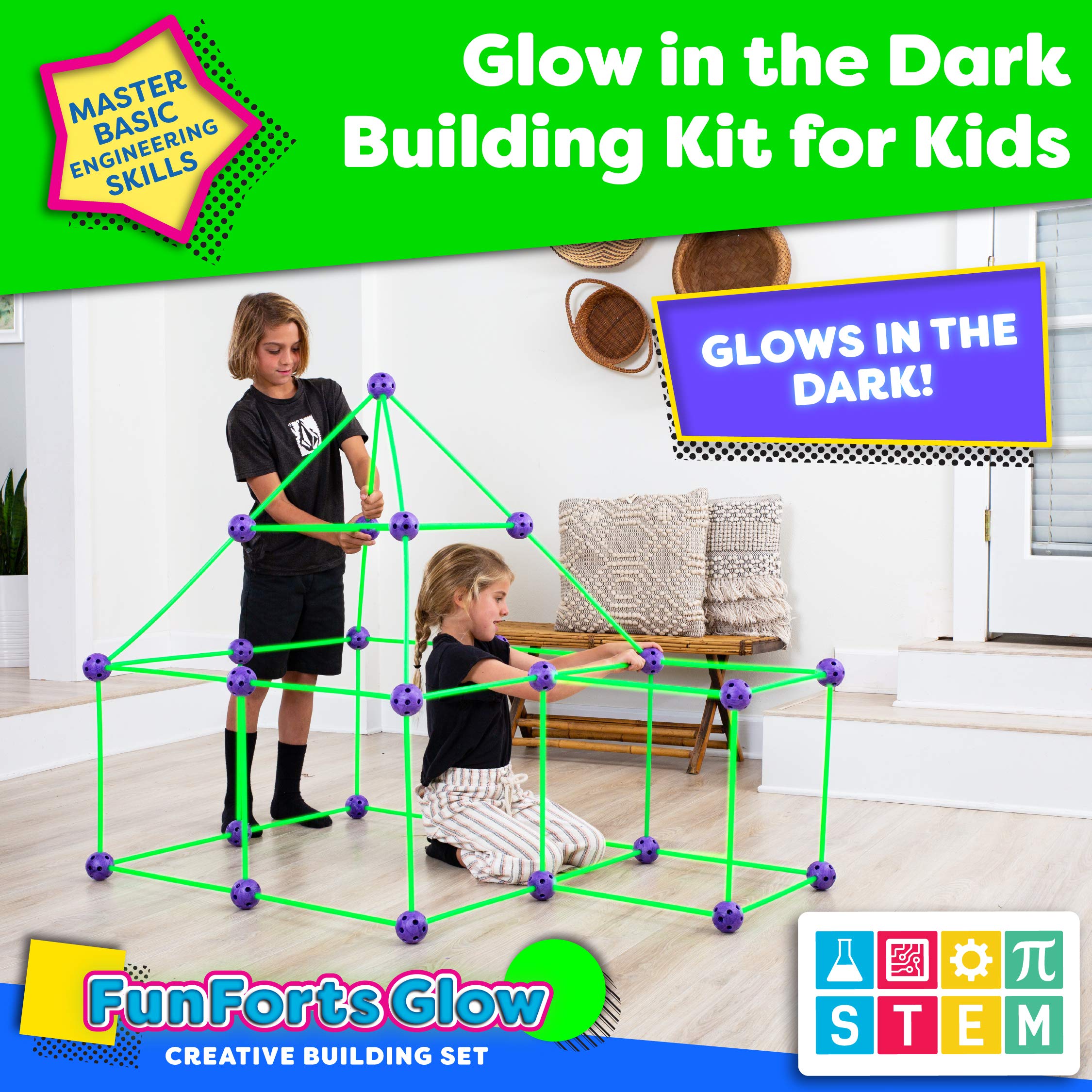 Power Your Fun glow fort 28-spheres form sturdy frames for imaginative builds