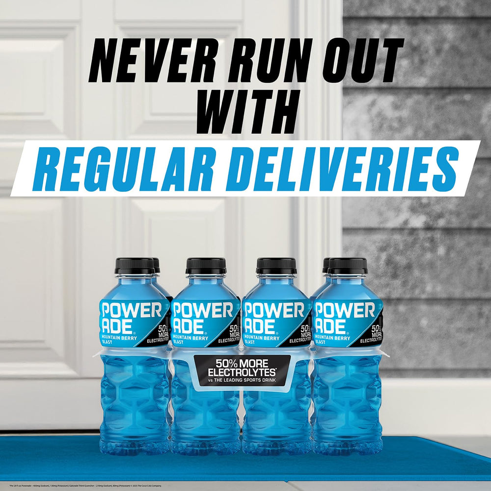 Powerade Fruit Punch label closeup showing vitamins for energy metabolism and immune health