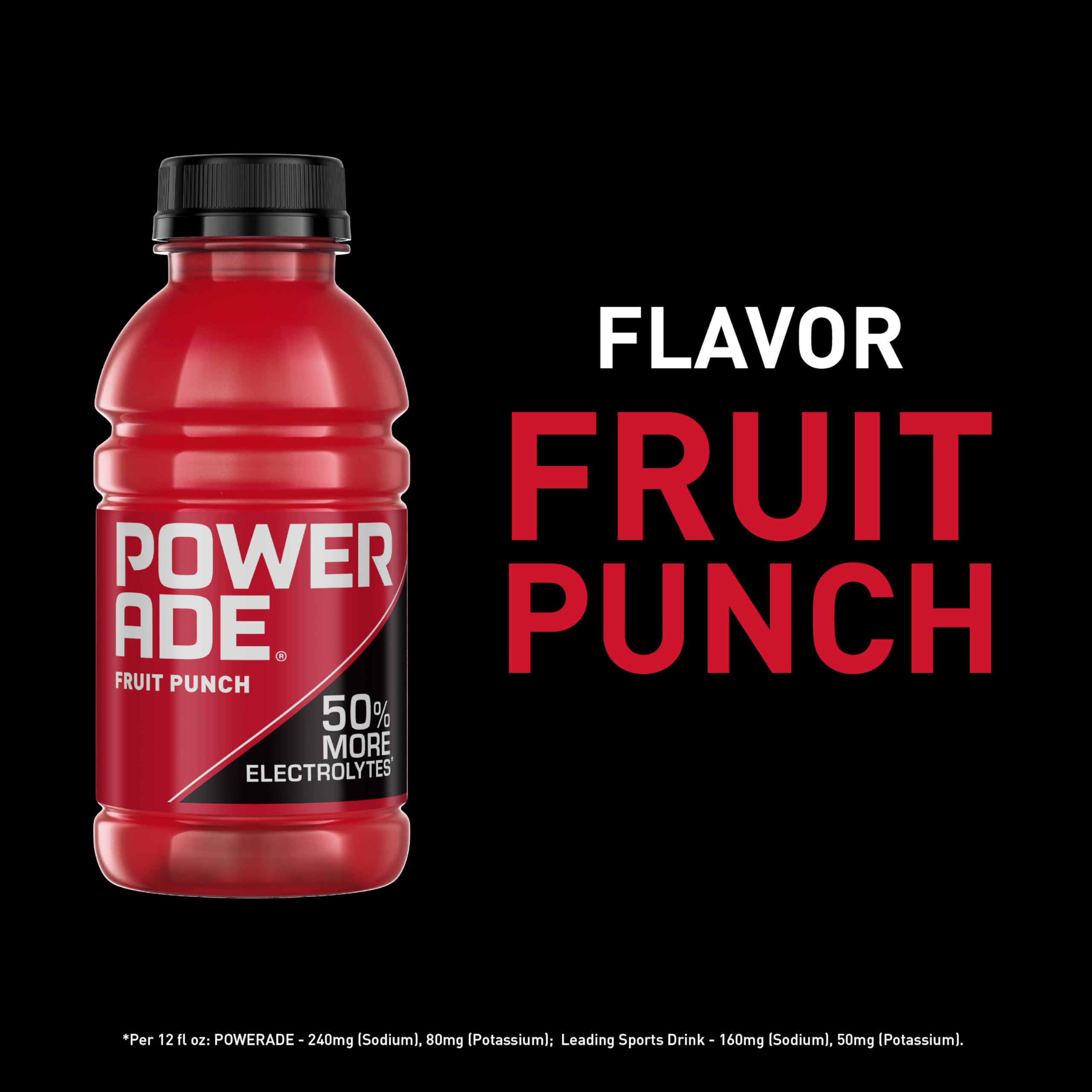 Powerade Fruit Punch eight-pack image emphasizing convenient on-the-go hydration