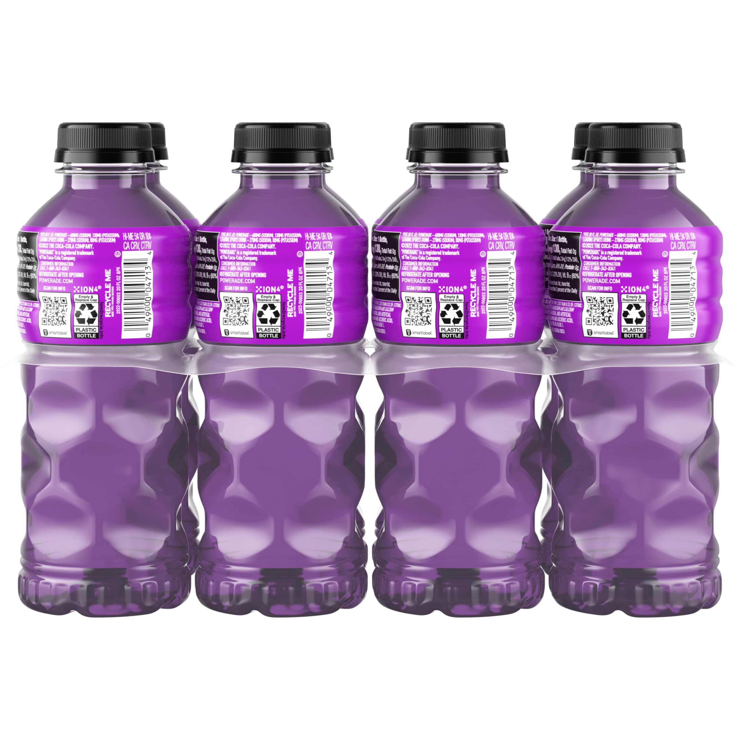 Powerade Grape nutrition panel showing 6 percent carbohydrate blend