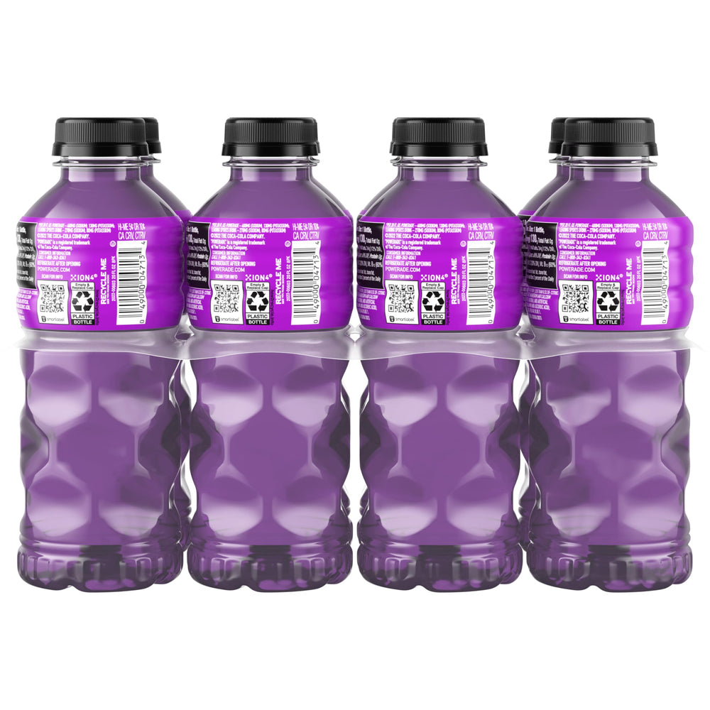 Powerade Grape nutrition panel showing 6 percent carbohydrate blend