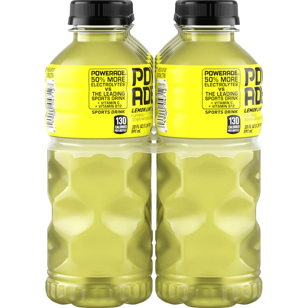 Powerade Lemon Lime prepared for an outdoor run, portable hydration companion.