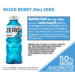 POWERADE Mixed Berry bottle being poured for quick electrolyte replenishment.
