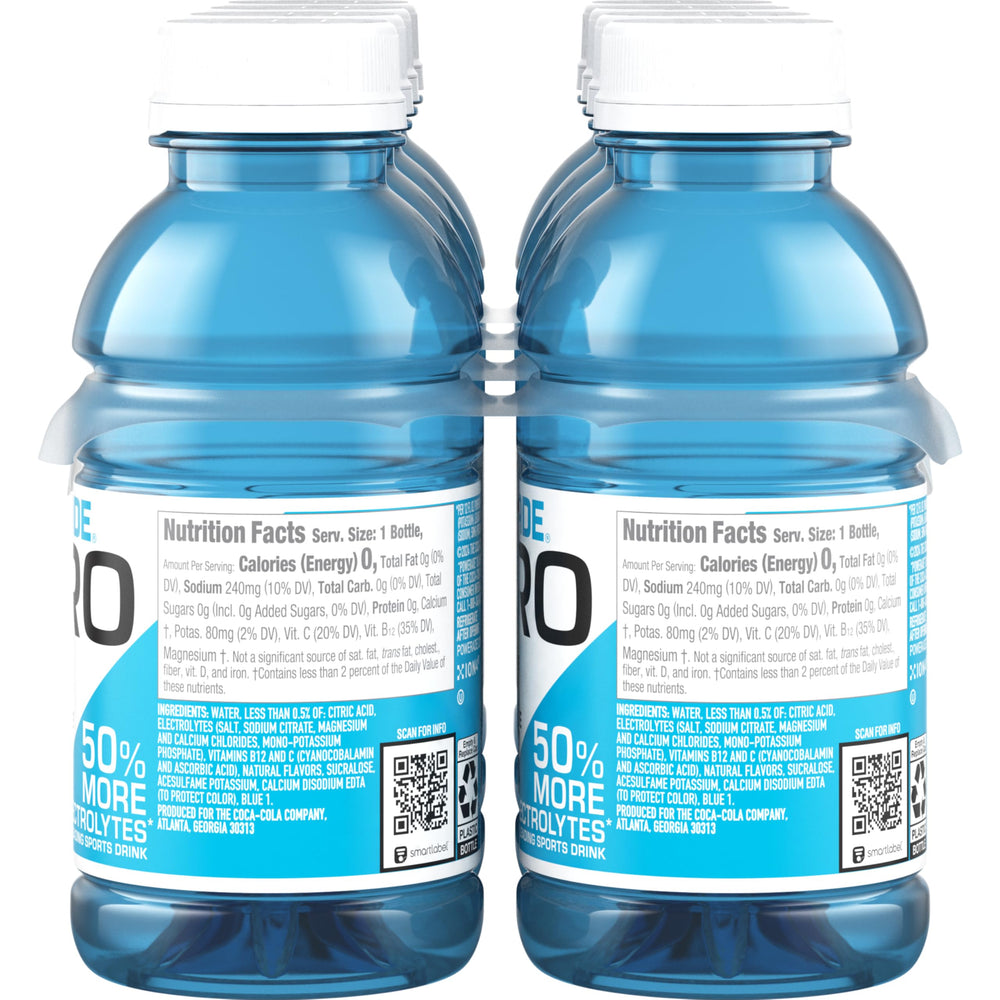 Powerade Mixed Berry eight-pack bottles ready for workouts.