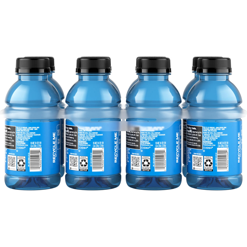 POWERADE Mountain Berry Blast chilled bottle signals cool refreshment during workouts.