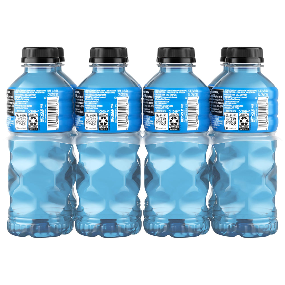 Powerade product shot emphasizes bold flavor and reliable electrolytes.