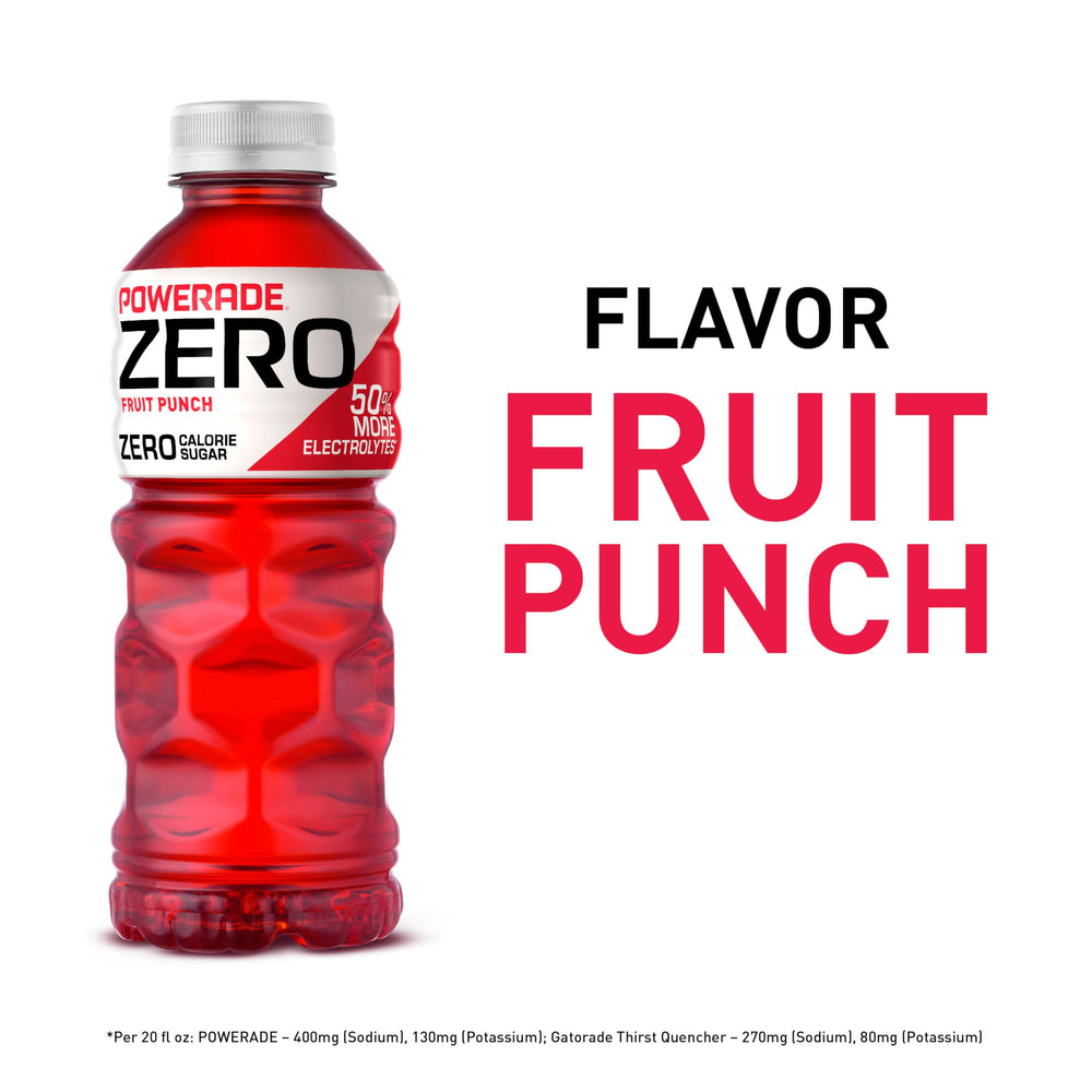 Powerade Zero Fruit Punch 8-pack ready for gym bag hydration on demand.