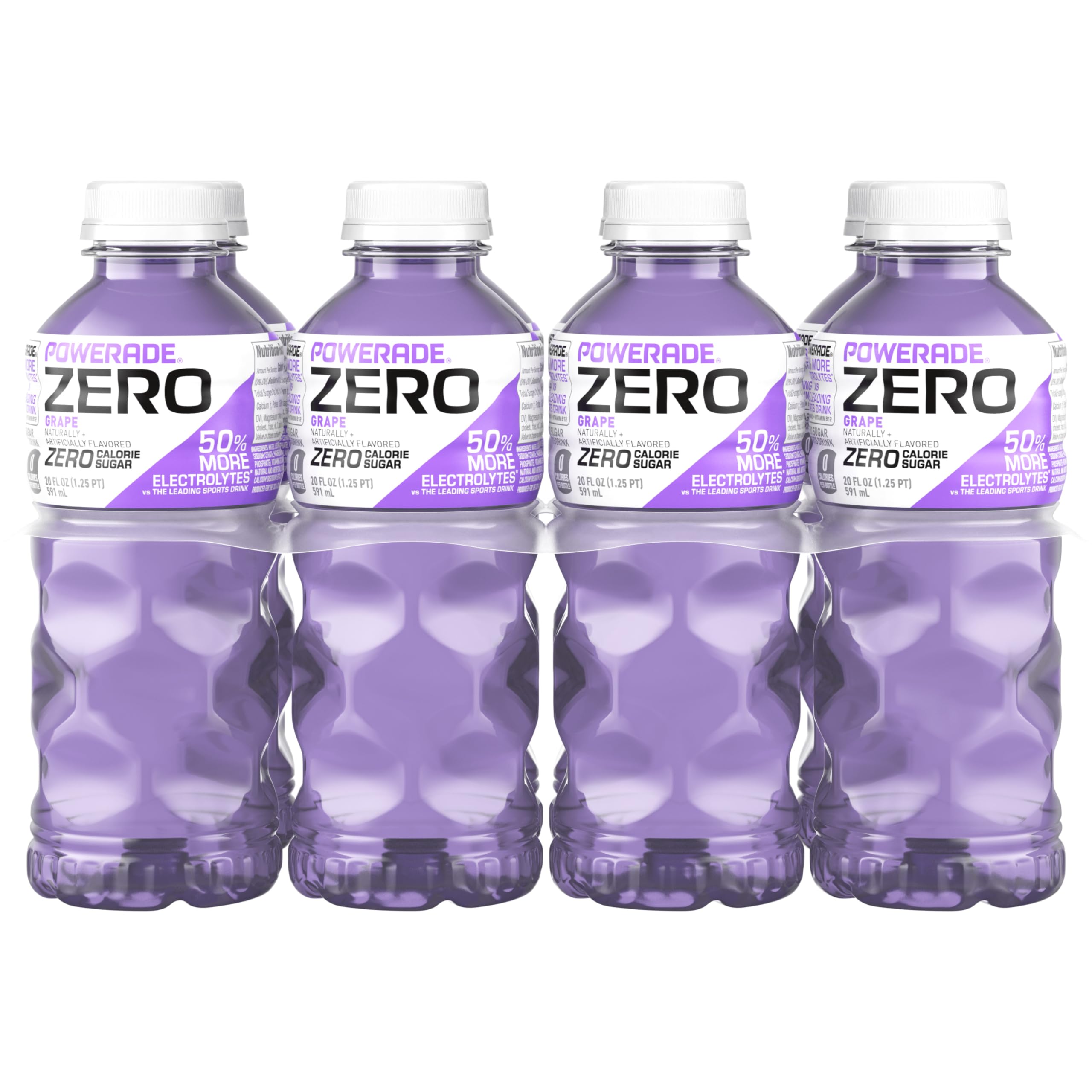 Powerade Zero Sugar Grape bottle for electrolytes on the go.