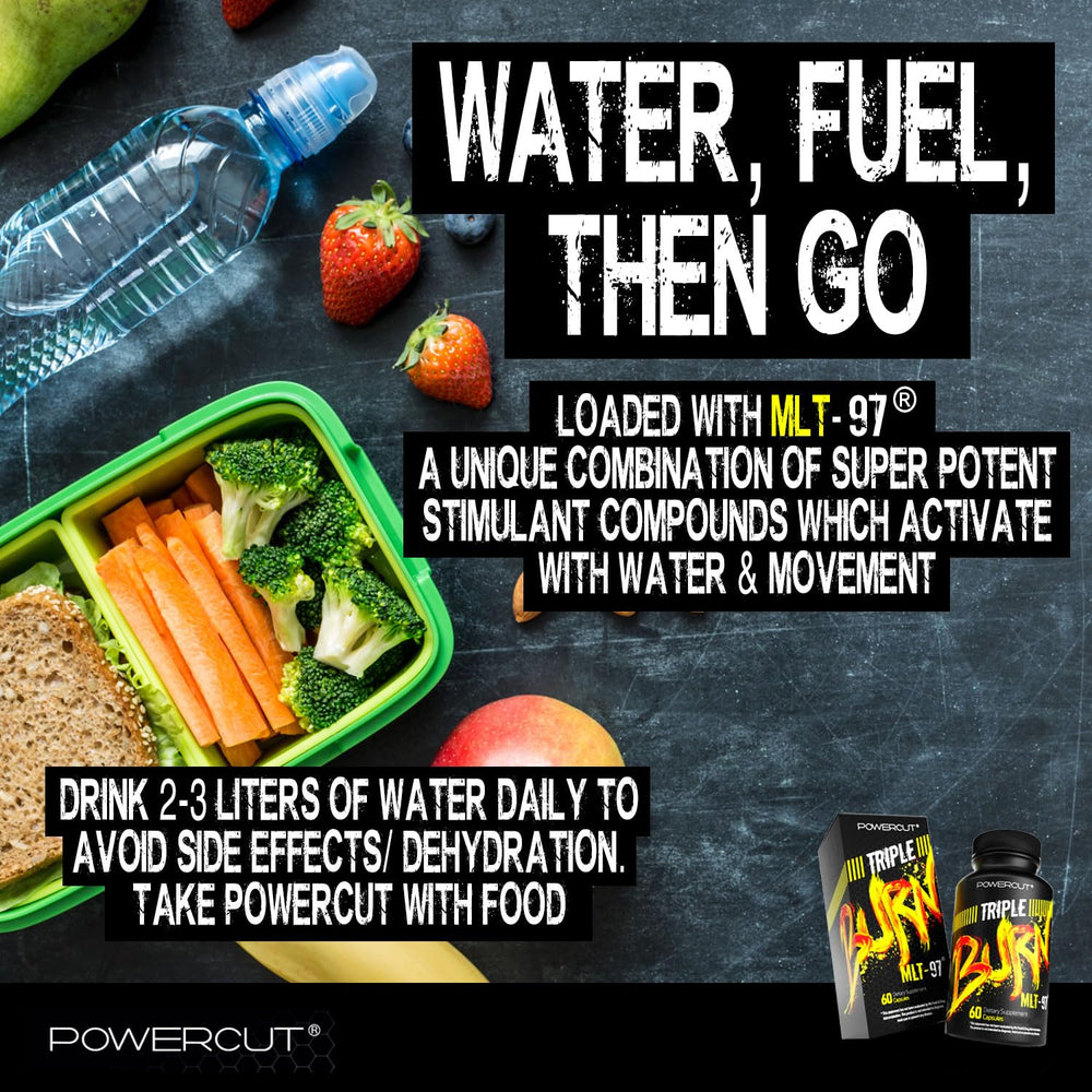 Powercut Triple MLT-97 capsules arranged for a simple daily routine.