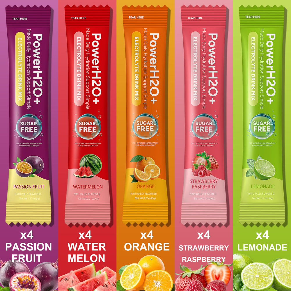 PowerH2O+ passion fruit stick pack convenient hydration during exercise
