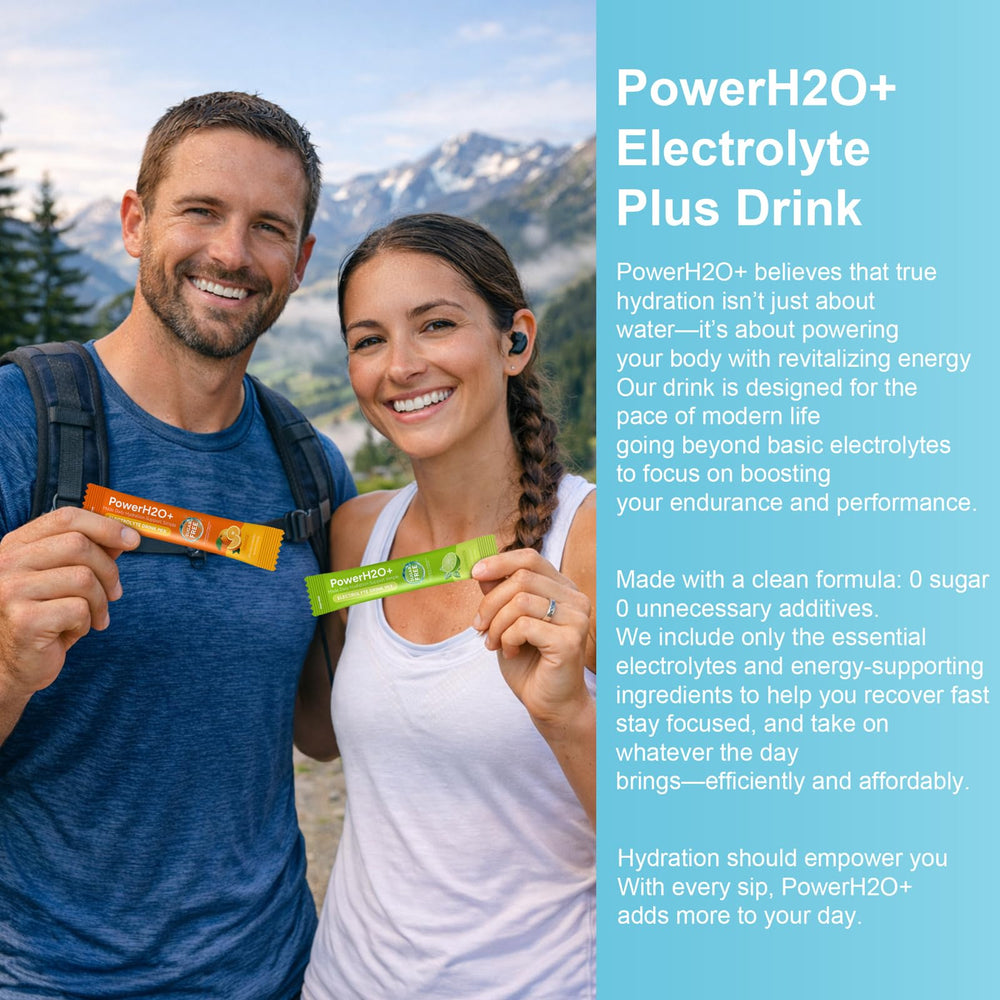 PowerH2O+ travel-friendly electrolyte sticks fit in a bag or bottle