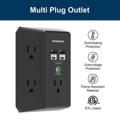 Poweriver three-side design provides space for bulky plugs.