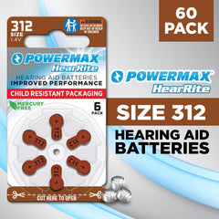 Powermax zinc air battery provides consistent energy for hearing aid users.