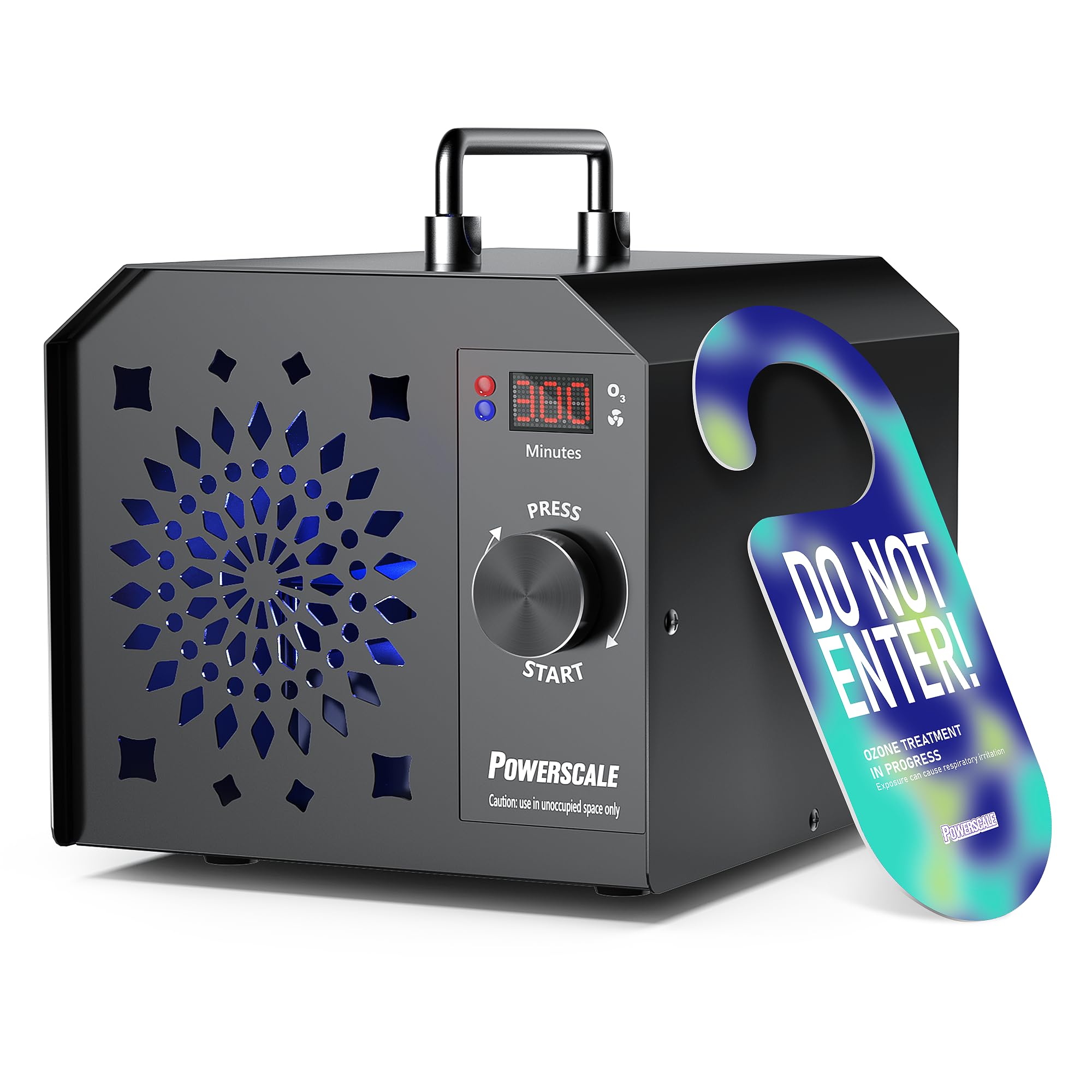 PowerScale ozone generator front view highlighting strong odor removal capability