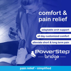 PowerStep Bridge memory foam layers provide adaptive cushioning for various arches.