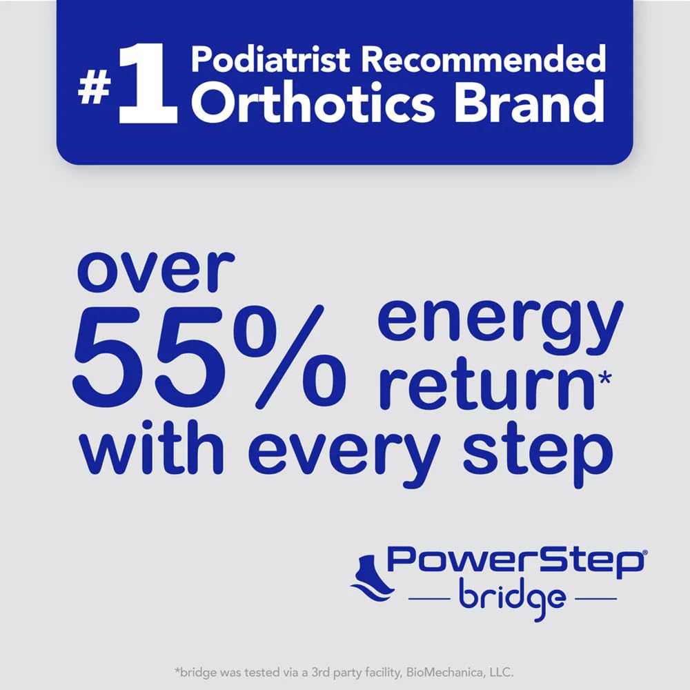 PowerStep Bridge unisex sizing fits men and women for everyday use.