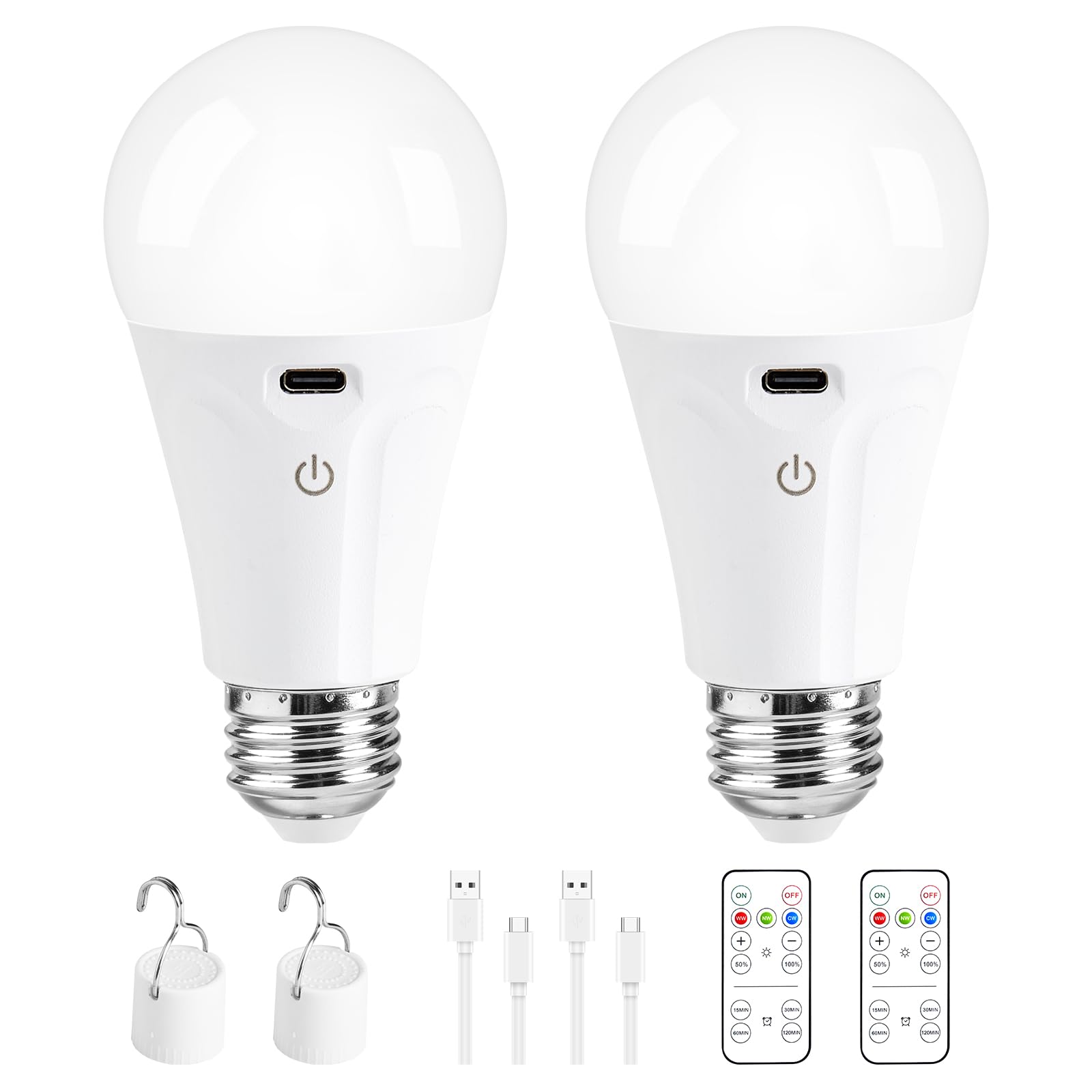 Powfloven rechargeable light bulb with remote control provides cordless lighting across the room.