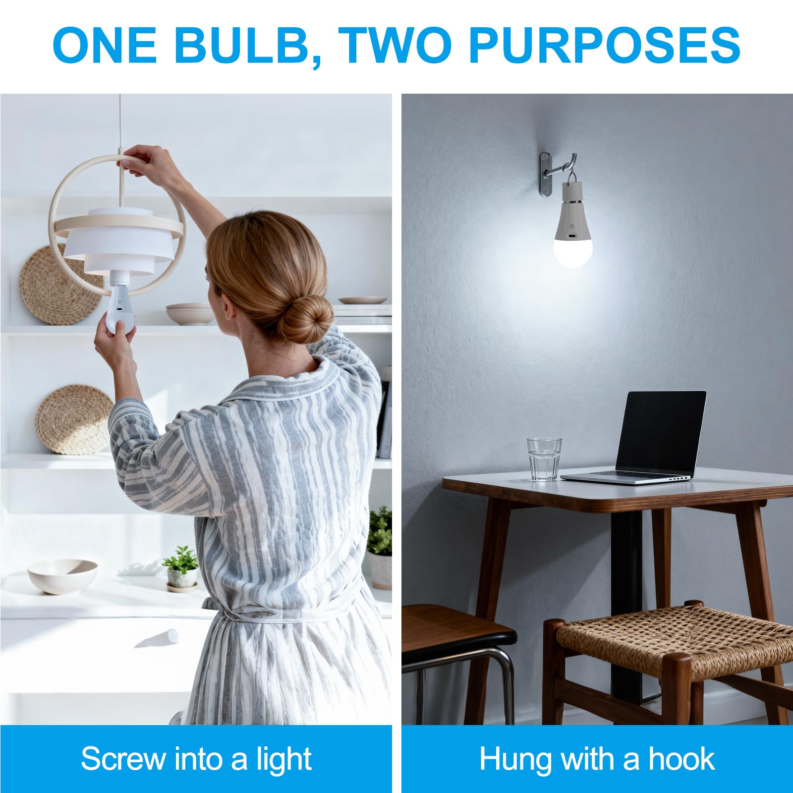 Powfloven touch-base bulb enabling quick on/off without the remote.