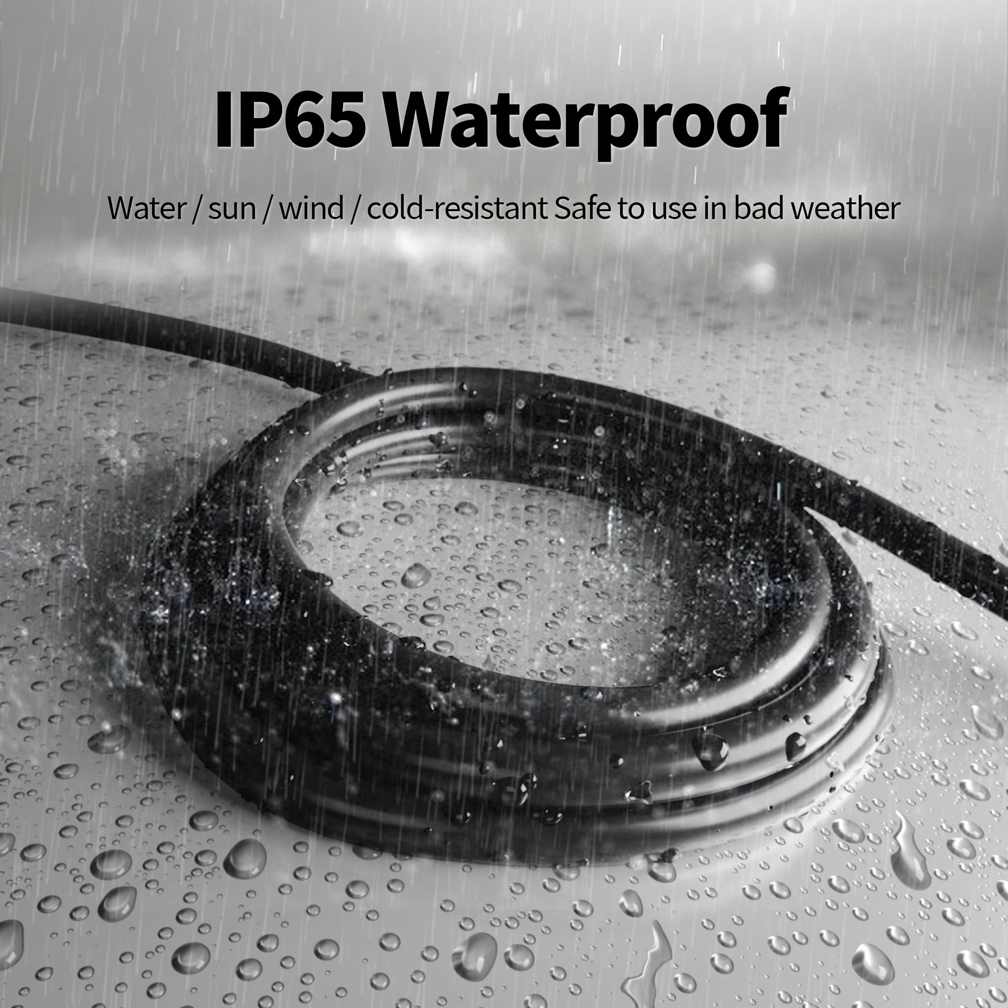 POWGRN flexible, cold-resistant cord for winter setups.