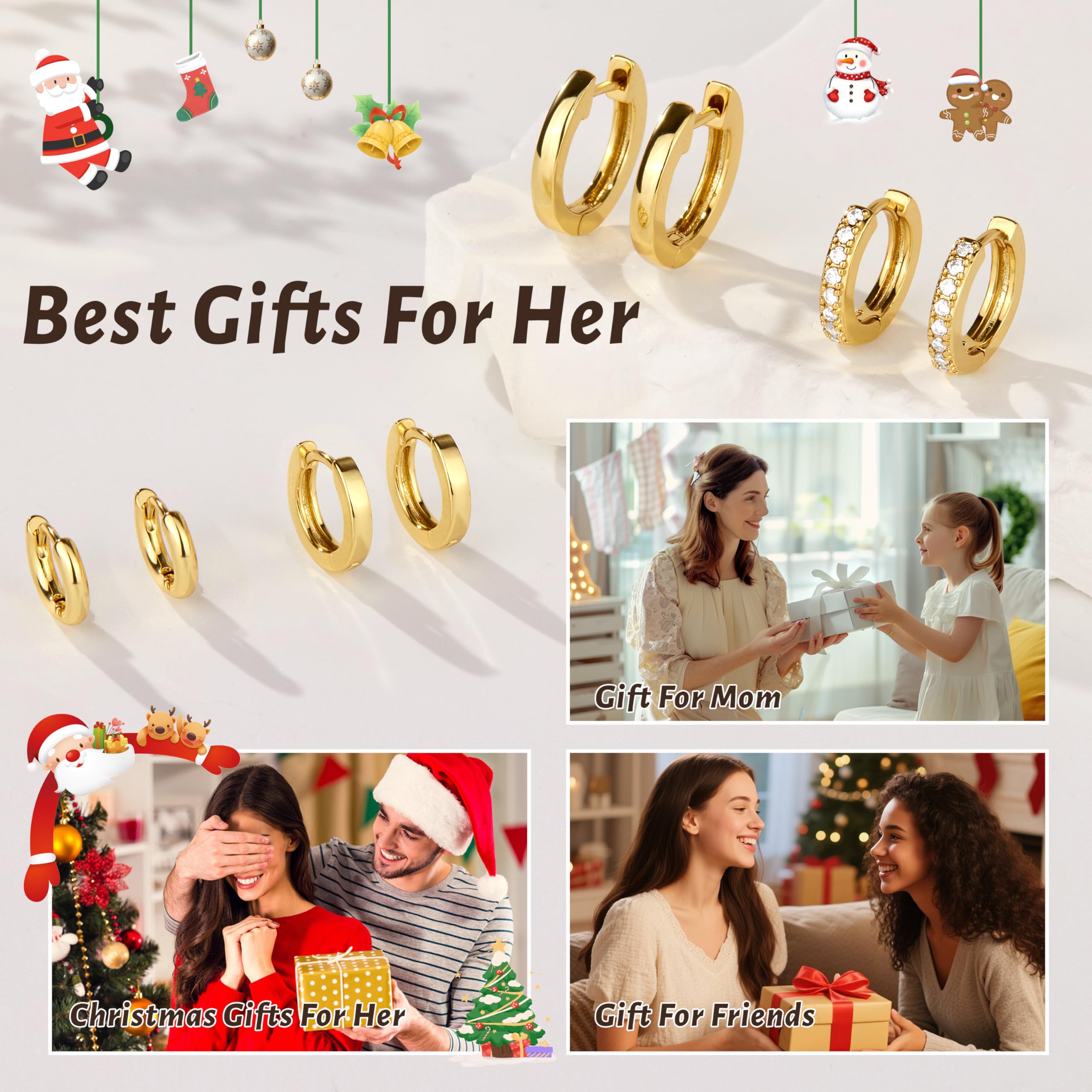 Poxtex Gold Hoop Earrings gift box ready for gifting.